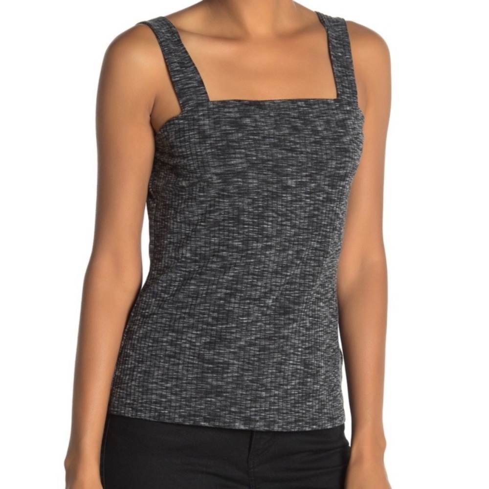 Bobeau Feathered Tank Top Size Small Gray NWT